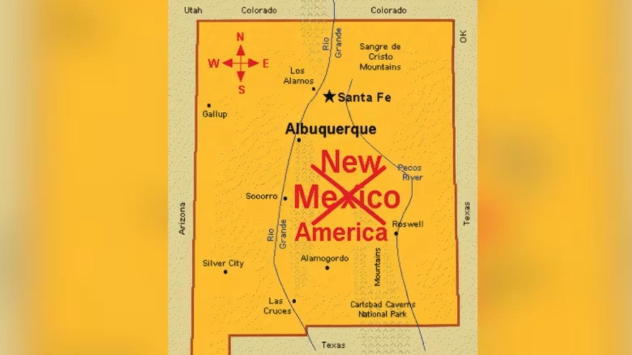 Trump, New Mexico'nun adını New America olarak değiştiren bir harita paylaştı